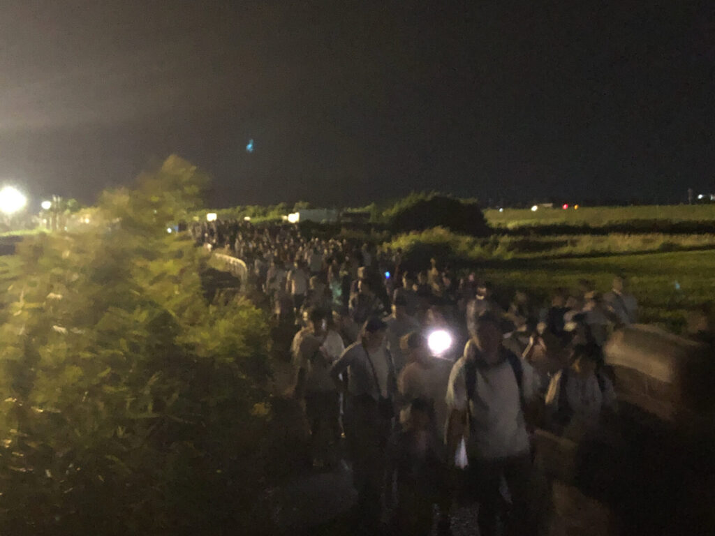 After the fireworks ended, everyone started heading home at the same time