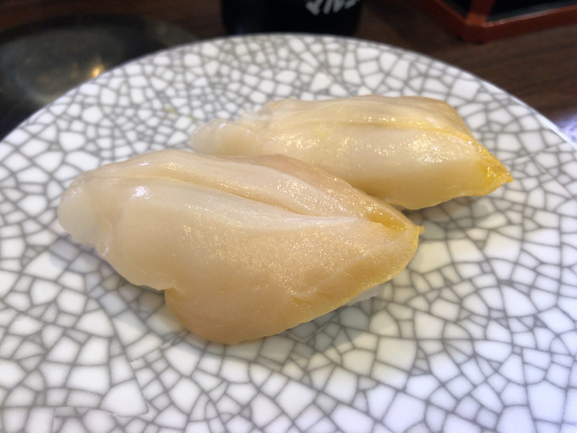 Whelk sushi at Mawaru Sushi Ichiba